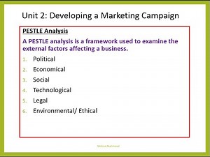 Unit 2: PESTLE Analysis (Justification)
