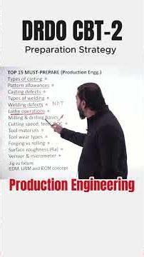 DRDO CBT 2 Production Engineering Strategy | Top 15 Must-Prepare Topics | By jamal sir