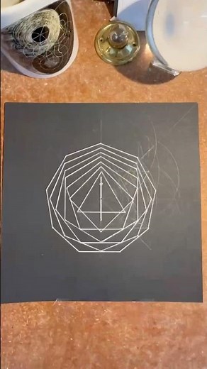 Nested regular Polygons all with the same size face. #natureofflowers #howtodraw #polygons