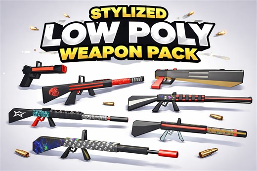Stylized Low Poly Weapon Pack (Guns & Rifles) | 3D Guns | Unity Asset Store