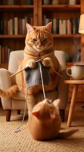 Two playful cats turn a simple yarn into chaos and cuteness you can’t ignore 🧶🐾