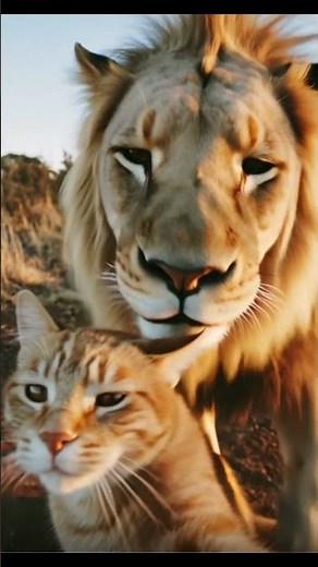 Quand l’IA imagine une rencontre entre lion et chat 😻✨