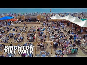 BRIGHTON, ENGLAND 🇬🇧 Full walking tour - City centre and seaside on a bank holiday weekend 🏖