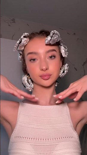 heatless curls with aluminum foil: voluminous hair overnight