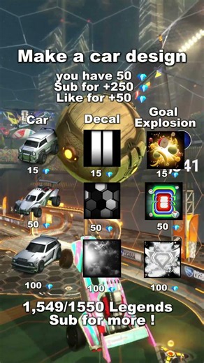Make a car design rocket league #rocketleague #fypシ #viral #rl