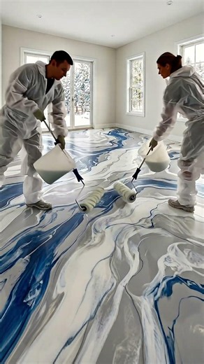 This Epoxy Floor Transformation Is Absolutely Wild 😍💎 #shorts #epoxyresin