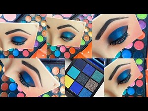 How to Halo Blue Eye Makeup tutorial | Full color Details step by step