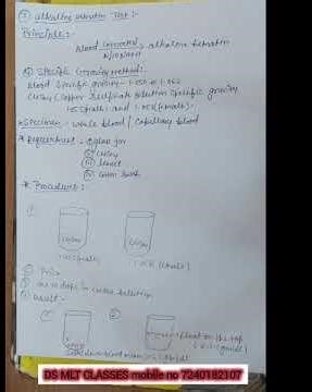 Hemoglobin Estimation: Alkaline Hematin & Specific Gravity Methods | DMLT Classes