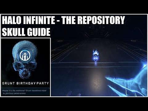 Skull Location on The Repository Mission (Grunt Birthday Party Skull) – Halo Infinite Campaign