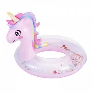 MoKo Unicorn Pool Floats for Kids, Inflatable Swimming Ring Swim Floaties Lake Toys Summer Party Supplies, Pink