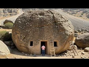 This man spends 2 years carving a huge rock and builds a stunning hidden house inside!
