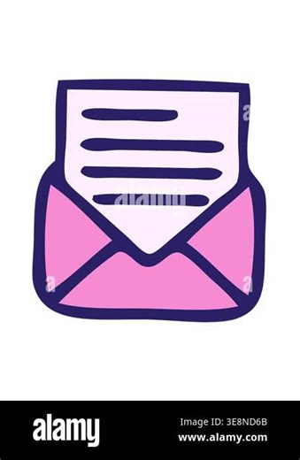 vibrating motion animation of cartoon of a letter and envelope Stock Video Footage - Alamy