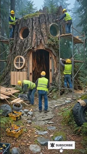 🪵🏡Magic Tree House Build #treehouse #magicbuild #beforeafter #shorts #viral