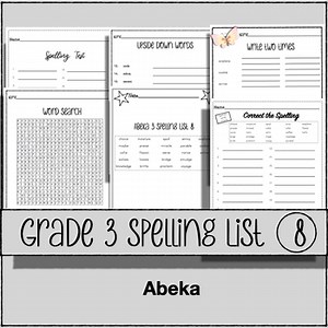 Abeka Spelling & Poetry 3 List 8 - 6th Edition - Spelling Practice Review