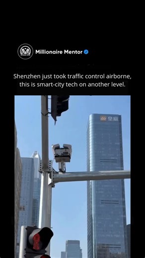 Millionaire Mentor on Instagram: "Shenzhen is no longer experimenting with the future… it is deploying it. �The city has officially launched airborne traffic police, a network of drones and drone “hives” that manage accidents, violations, and congestion from the sky. 🚁⚡️ These systems do what human officers physically can’t:�They reach accident scenes instantly, stream real-time footage, create 3D reconstructions within minutes, and issue digital reports on the spot. A process that normally tak
