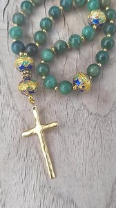 Green Jade Anglican Prayer Beads, Cloisonne Rosary, Protestant Gift - Etsy