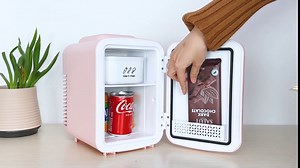 Simple Deluxe Mini Fridge, 4L/6 Can Portable Cooler & Warmer Freon-Free Small Refrigerator Provide Compact Storage for Skincare, Beverage, Food, Cosmetics, Black