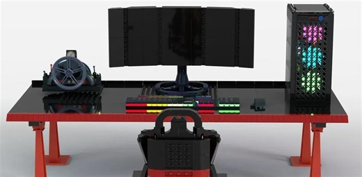 再現度が高い。レゴで作ったゲーミングPC一式
