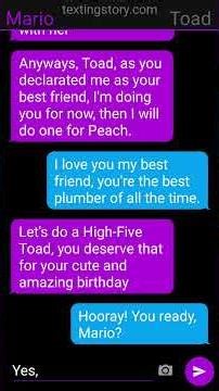 Texting Story #2 Mario celebrates Toad's birthday #textingstory