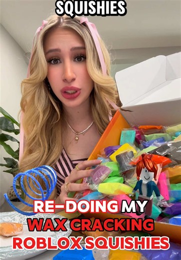 Part 2 of WAX CRACKING ROBLOX SQUISHIES!! 🥰🤭🤫 | Wax cracking clay