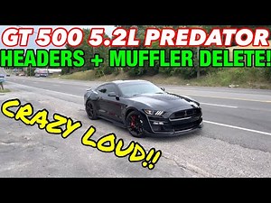2020 Ford Mustang GT 500 5.2L SUPERCHARGED V8 PREDATOR w/ LONG TUBE HEADERS & MUFFLER DELETE!