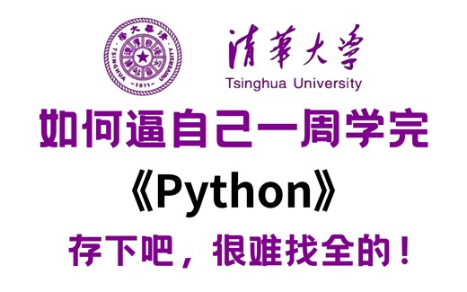 【Python系统教程】清华大佬花一周时间讲完的Python零基础教程，整整600集，全程通俗易懂，小白一学就会，让你少走99%的弯路！存下吧，很难找全的！