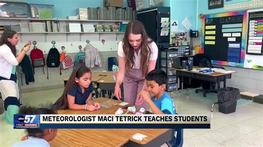 Science with Meteorologist Maci Tetrick at Holy Family School