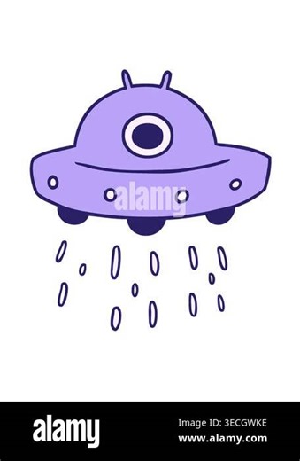 vibrating motion animation of hand drawn cartoon doodle of an alien ship Stock Video Footage - Alamy