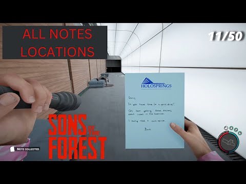 Sons of the forest 1.0 | ALL 50 NOTES/STORY ITEMS LOCATIONS | GUMSHOE ACHIEVEMENT