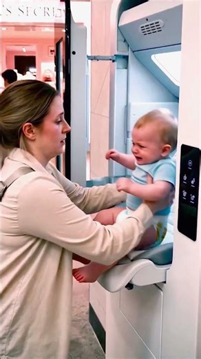 This AI Machine Changes Baby Diapers in Public. #trending #shorts