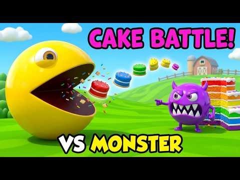 Pacman vs Monster Cake Factory! Funny 3D Adventure for Kids