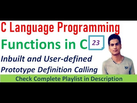 Introduction to Function in C - Inbuilt and User Defined | C Programming Language #23