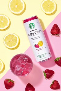 Starbucks Refreshers beverages: cool coconut water and real fruit juices, with a fun splash of sparkle. | Starbucks