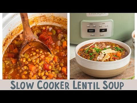 🍲 Flavorful Slow Cooker Lentil Soup for a Cozy Meal! 🥣