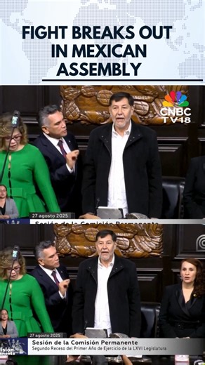 WATCH: Fight Breaks Out Between Mexican Senate Leaders as Session Ends | Mexico News | N18G