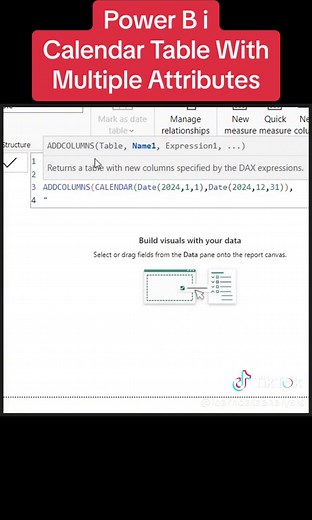 Power Bi Calendar Table With Multiple Attributes #Excel #powerbi #powerquery #python #dataanalysis #exceltips #exceltricks #DataGuru #function #canada #dashboard #excelexpert #Datavisualization #macro #vba #sql #Dax #tableau #LearnOnTikTok #data #analysis #dataanalysis