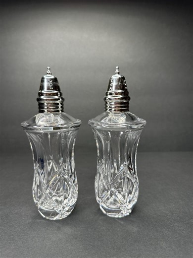 Salt and Pepper Shakers, Crystal Gorham 6.5" Tall - Etsy