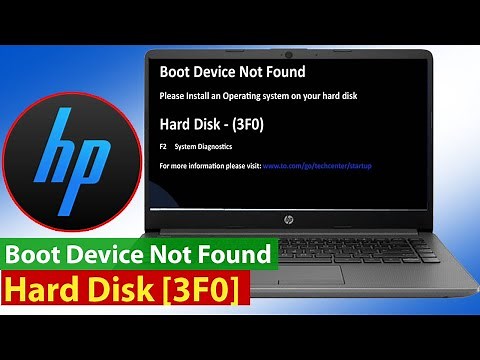 Boot Device not Found, please install an operating system on your hard disk Hardisk 3F0 | HP Laptops