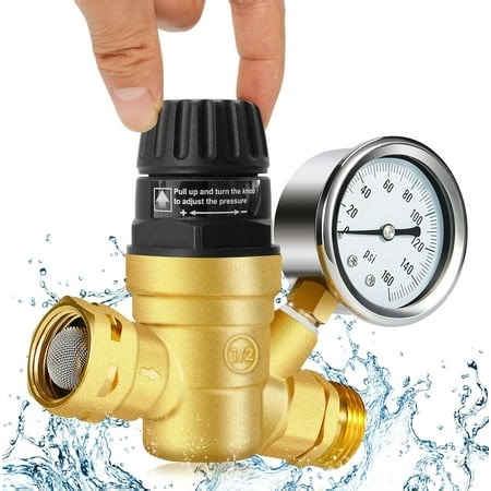 Advanced Rv Camper Travel Trailer Water Regulator, Easy Adjustment For Perfect Water Flow, Pressure Reducer With Gauge Ensures Safe Plumbing System, Lead-Free Brass For Healthier Drinking Water (3/4") - Walmart.ca