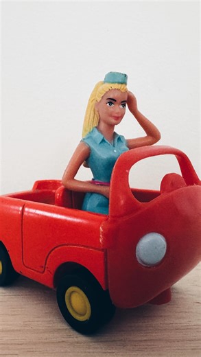 Beyond Toys on Instagram: "The Toy Barn Car or officially Toy Story 2: Barbie Die Cast Vehicle by @Mattel (1999) is finally here, so I thought I'd show how it rolls. I had a go at removing the base to see how mini tour guide barbie is attached when I got confused about a pivot point on her. That's when I realised there's a mechanism through the front left tire that will push her up and down as the car rolls. Fun feature... but next step is to remove barbie and give the car the movie accurate blu