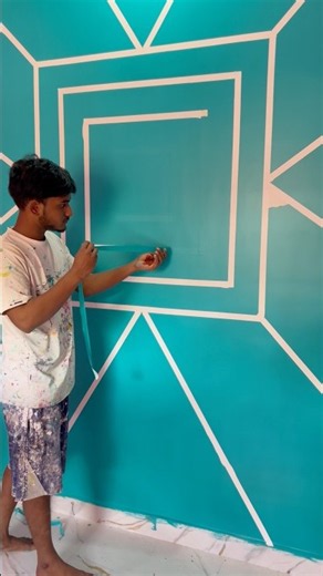 Masking tape design video #paint #painting #wallpainting #paintingtutorial #trending #trendingshorts