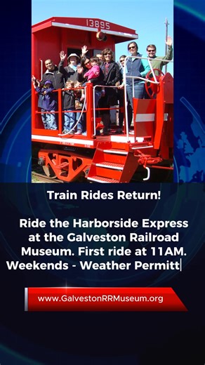 Train Rides Return! All aboard the Harborside Express at the Galveston Railroad Museum 🚂🚂🚂 Tickets online and at the door. www.GalvestonRRMuseum.org #Galveston #RailroadMuseum #galvestonrrmuseum #TrainRide | Galveston Railroad Museum