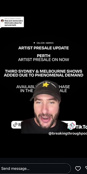 Replying to @symtran Calvin Harris adds more AU tour dates! #tour #triplej #austour #calvinharris