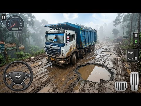 🔥 Damaged Mud Off-Road Map | Tata Prime Tipper Truck 😱 | Bus Simulator Indonesia Gameplay