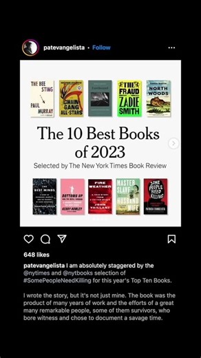 Patricia Evangelista’s ‘Some People Need Killing’ among New York Times’ 10 Best Books of 2023