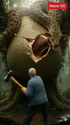 “Cow Saved from Deadly Python Attack 🐄🐍 | Incredible Rescue Mission #Shorts”#funny