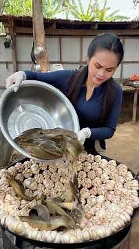 Cooking and wash fish with garlic for fry recipe