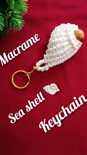 Macrame sea shell keychain tutorial | Easy steps for beginners|DIY | Handmade #macramekeychain #diy