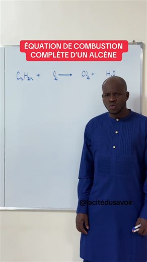 Équation de combustion complète d’un alcène #chimie #cours