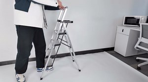 5 Step Ladder with Tool Tray - 600lbs Heavy Duty Lightweight Step Stool with Extended Handrails, Work Platform for Home Maintenance & DIY Projects